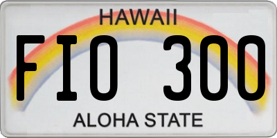HI license plate FIO300