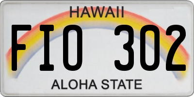 HI license plate FIO302