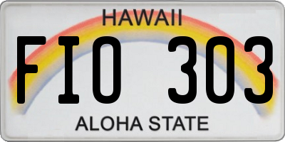 HI license plate FIO303