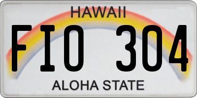 HI license plate FIO304