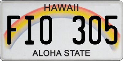HI license plate FIO305