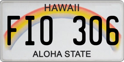 HI license plate FIO306