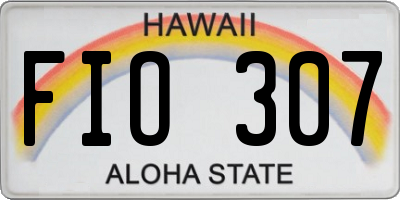 HI license plate FIO307