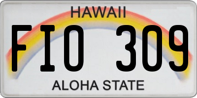 HI license plate FIO309