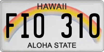 HI license plate FIO310
