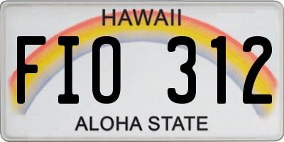 HI license plate FIO312