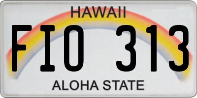 HI license plate FIO313