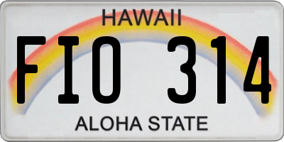 HI license plate FIO314