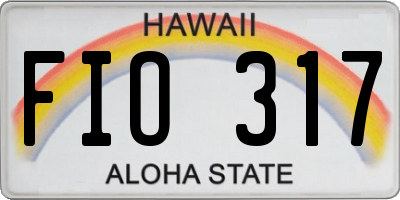 HI license plate FIO317