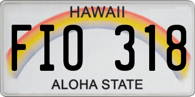 HI license plate FIO318