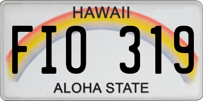 HI license plate FIO319