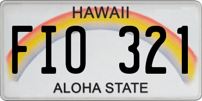 HI license plate FIO321