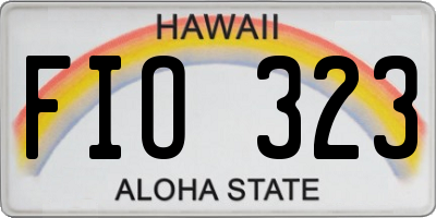HI license plate FIO323