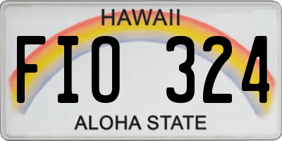 HI license plate FIO324