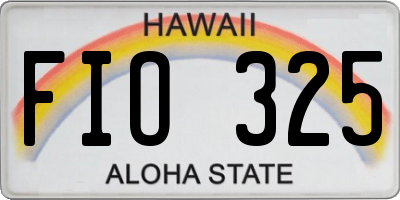 HI license plate FIO325