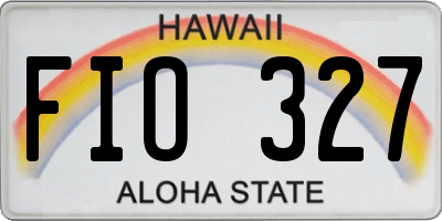 HI license plate FIO327