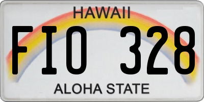 HI license plate FIO328