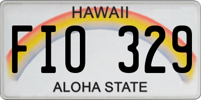 HI license plate FIO329