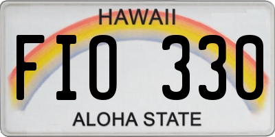 HI license plate FIO330