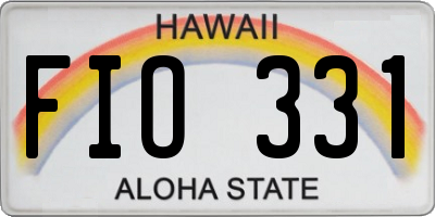 HI license plate FIO331