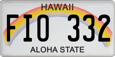 HI license plate FIO332