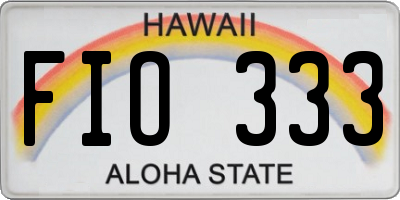HI license plate FIO333