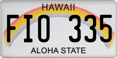 HI license plate FIO335