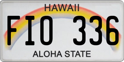 HI license plate FIO336