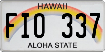 HI license plate FIO337
