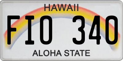 HI license plate FIO340