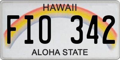 HI license plate FIO342