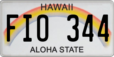 HI license plate FIO344