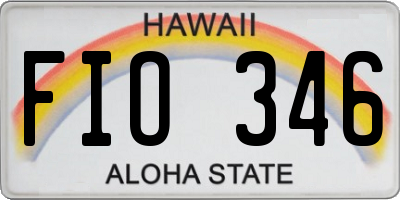HI license plate FIO346