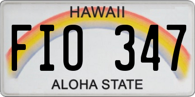 HI license plate FIO347