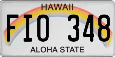 HI license plate FIO348
