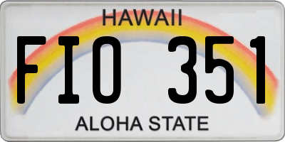 HI license plate FIO351