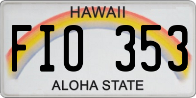 HI license plate FIO353