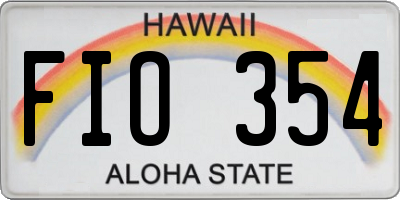HI license plate FIO354