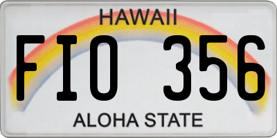 HI license plate FIO356