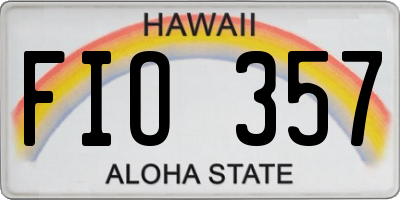 HI license plate FIO357