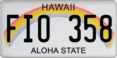 HI license plate FIO358