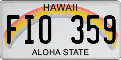 HI license plate FIO359