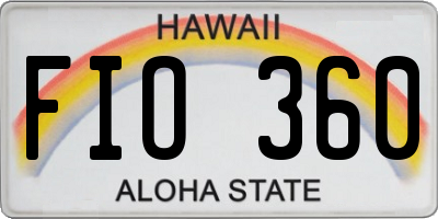 HI license plate FIO360