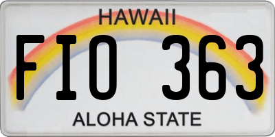 HI license plate FIO363