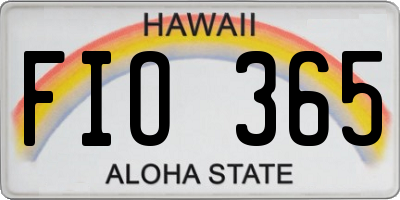 HI license plate FIO365