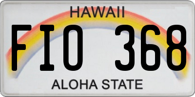 HI license plate FIO368