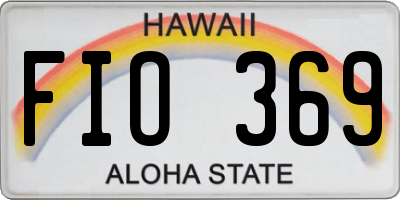 HI license plate FIO369