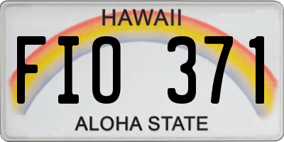 HI license plate FIO371
