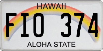 HI license plate FIO374