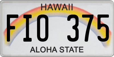 HI license plate FIO375